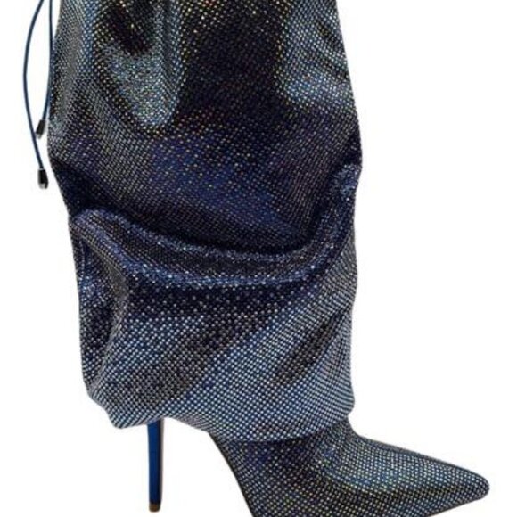 AZALEA WANG "EVERYTHING BLUE  DREAMS ARE MADE OF" METALLIC BLUE STILETTO (NEW !) - Picture 1 of 3